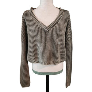 Aéropostale V-Neck Sweater Women's S Brown Beige NWT